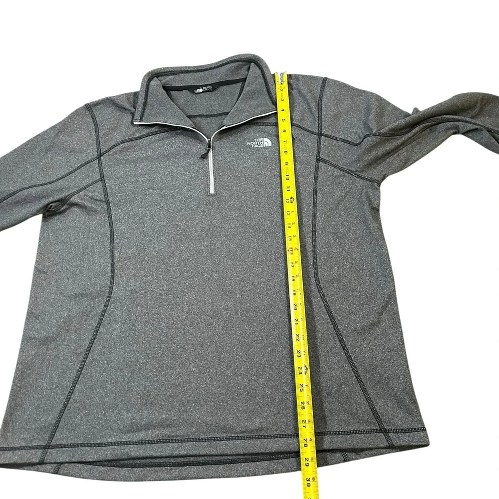 The North Face Sweater Pullover Mens Extra Large Gray 1/4 Zip Long Sleeve‎